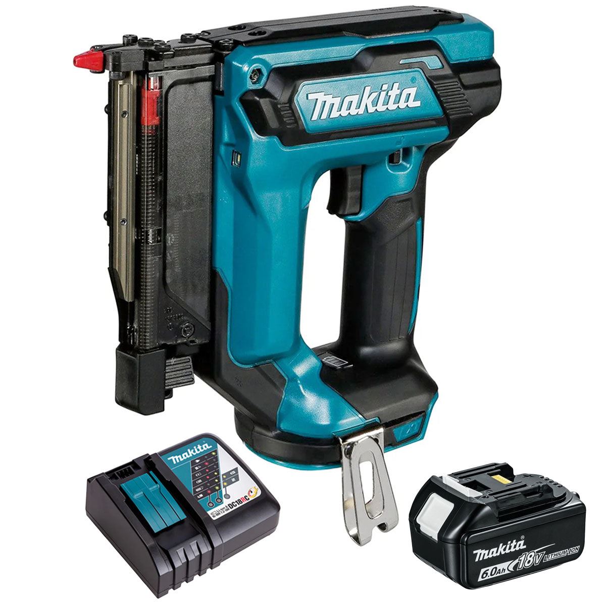 Makita DPT353Z 18V First Fix 23Ga Pin Nailer with 1 x 6.0Ah Battery & Charger