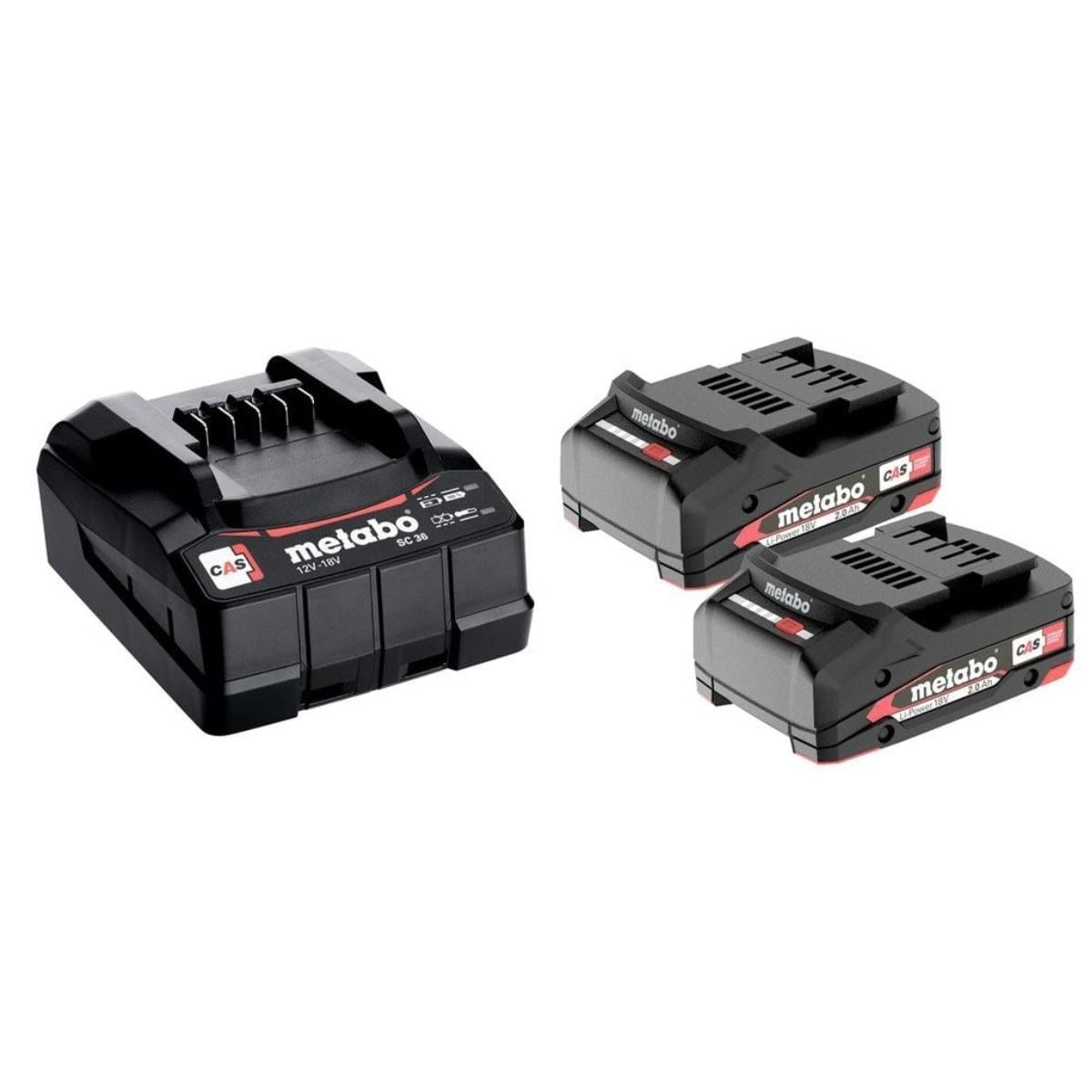 Metabo Basic Set 18V 2 x 2.0Ah LiPOWER Battery with SC 36 Charger 685161000