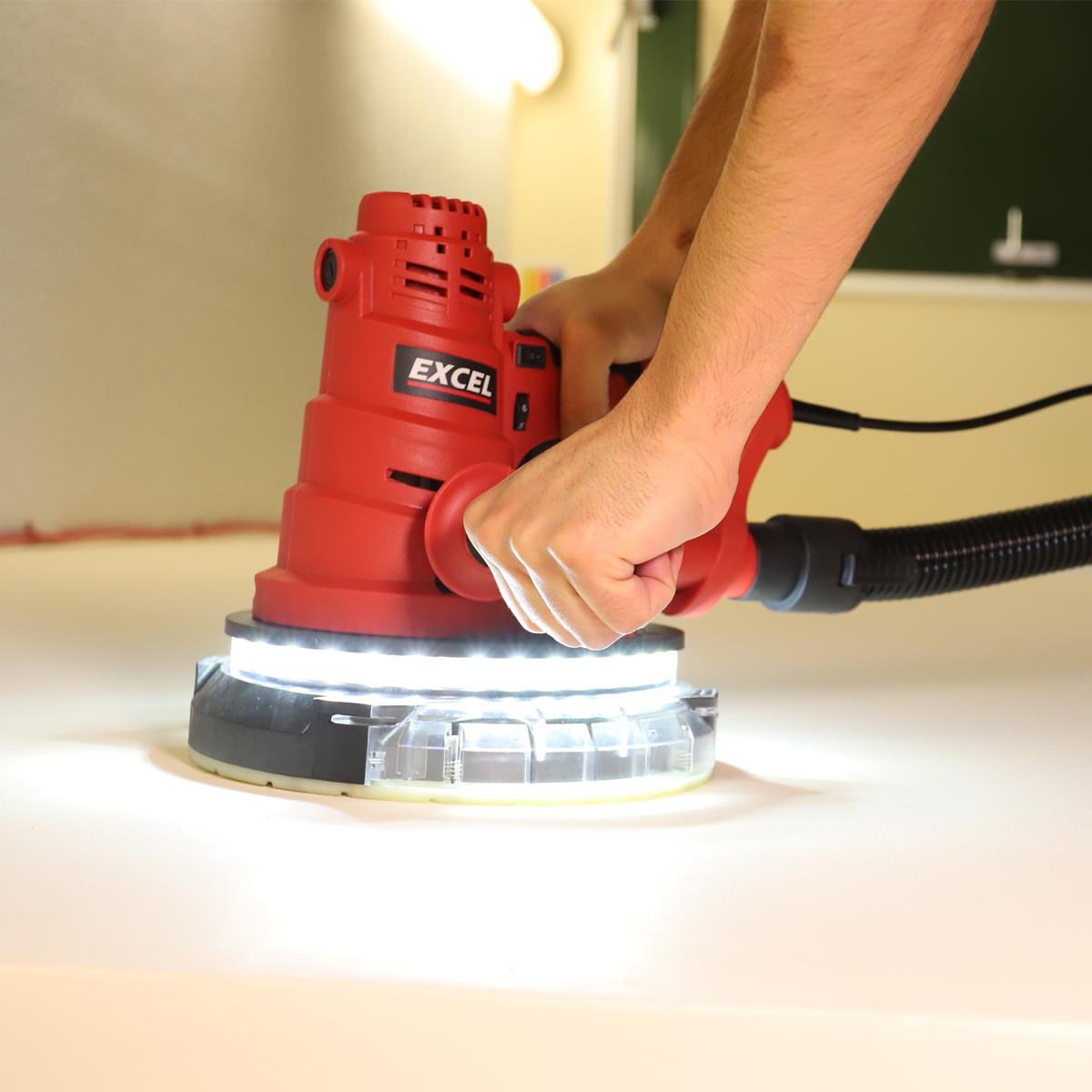 Excel 180mm Electric Handheld Drywall Sander 750W with LED Light