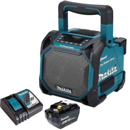 Makita DMR203 12Vmax - 18V / CXT - LXT Jobsite Bluetooth Speaker with 1 x 9.0Ah Battery & Charger