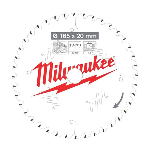 Milwaukee 165mm Circular Saw Blade 40T 4932471312