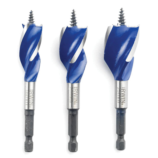 Irwin 1922006 16-25mm Blue Groove 6X Stubby Wood Bit Set Of 3 Piece