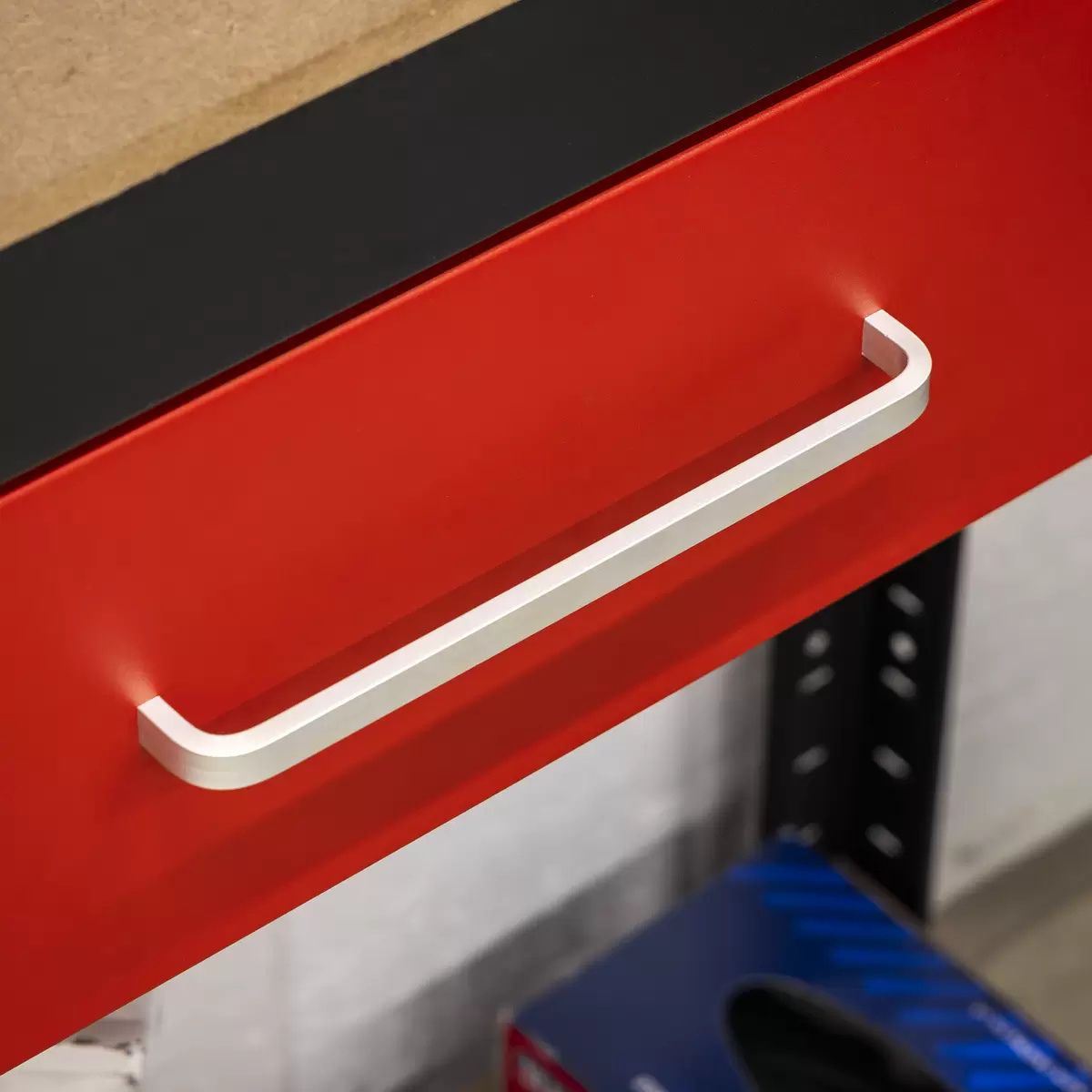 Sealey AP830R Shelving Unit 4-Tier with Cupboard & Drawer 150kg Capacity Per Level