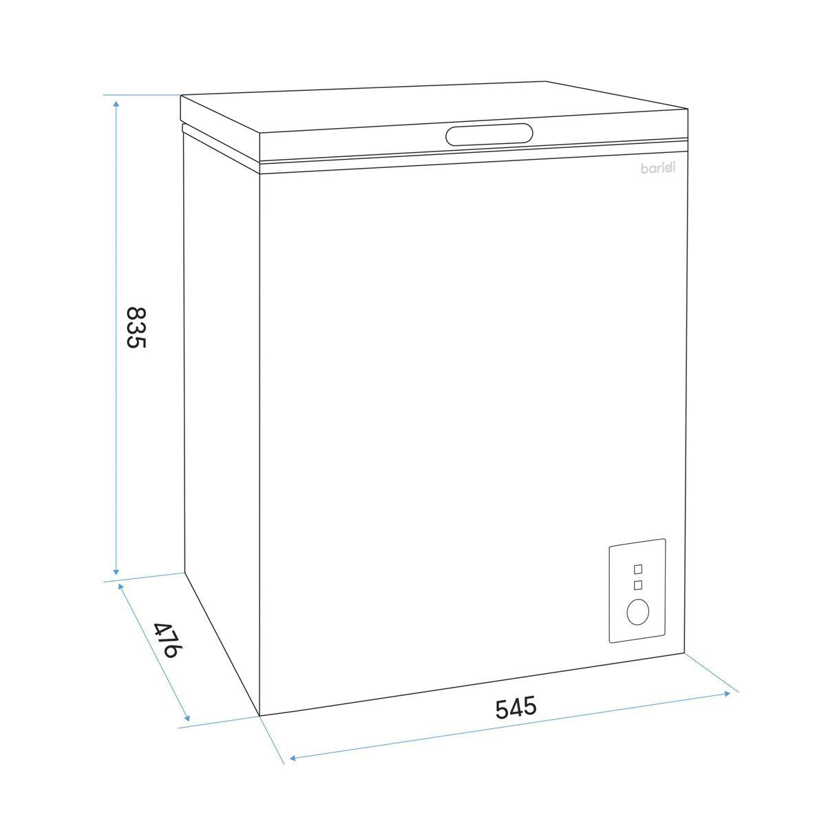 Sealey DH153 Baridi Freestanding Chest Freezer 99L Capacity Black