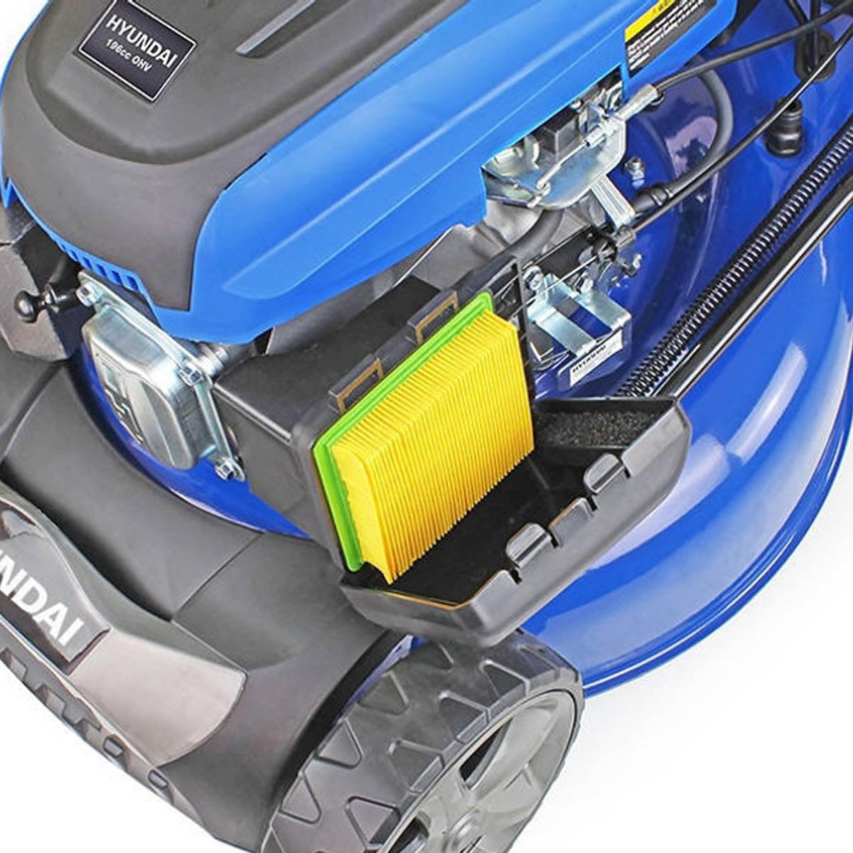 Hyundai HYM510SPE 51cm Self-Propelled Petrol Lawnmower, 196cc Engine, Electric Start, Rear & Side Discharge