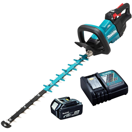 Makita DUH601RT 18V Brushless Hedge Trimmer 60cm With 1 x 5.0Ah Battery & Charger