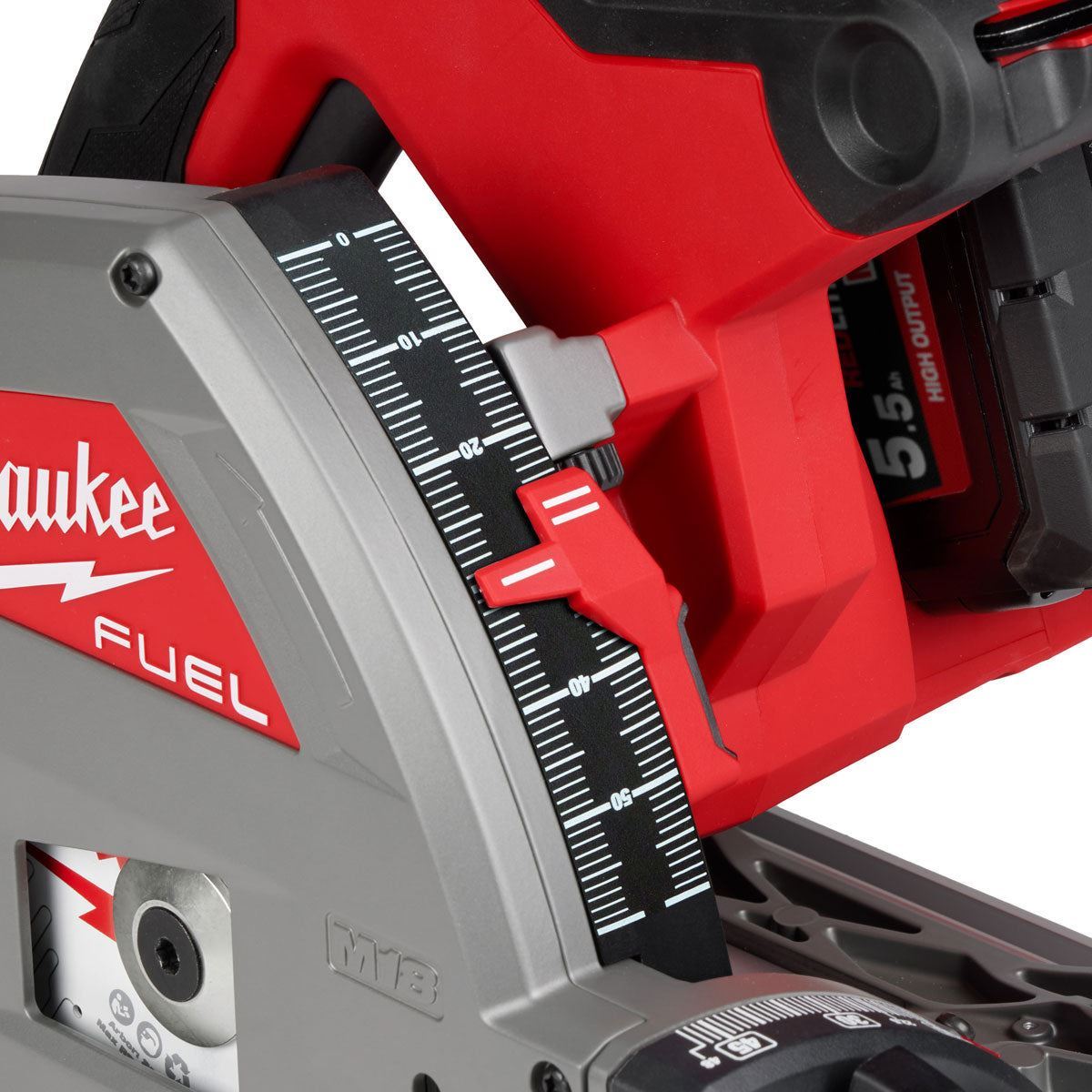 Milwaukee M18FPS55-0P 18V 165mm Fuel Brushless Plunge Saw + 2 x 5.0Ah Battery with Blade & Guide Rail Kit