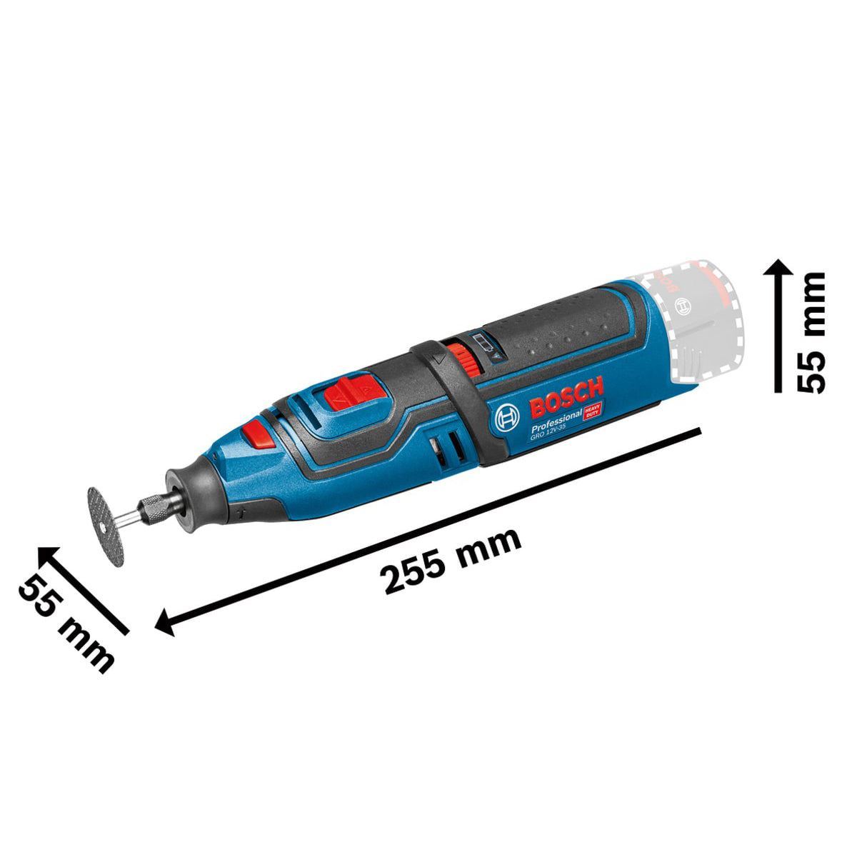 Bosch GRO 12V-35 Rotary Tool Body Only Versatile Tool for Cutting, Sanding & Polishing 06019C5000