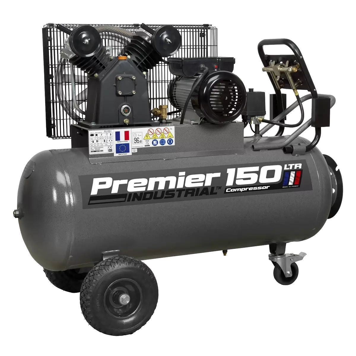 Sealey SAC3153B 150L Belt Drive Air Compressor with Front Control Panel 230V/16A