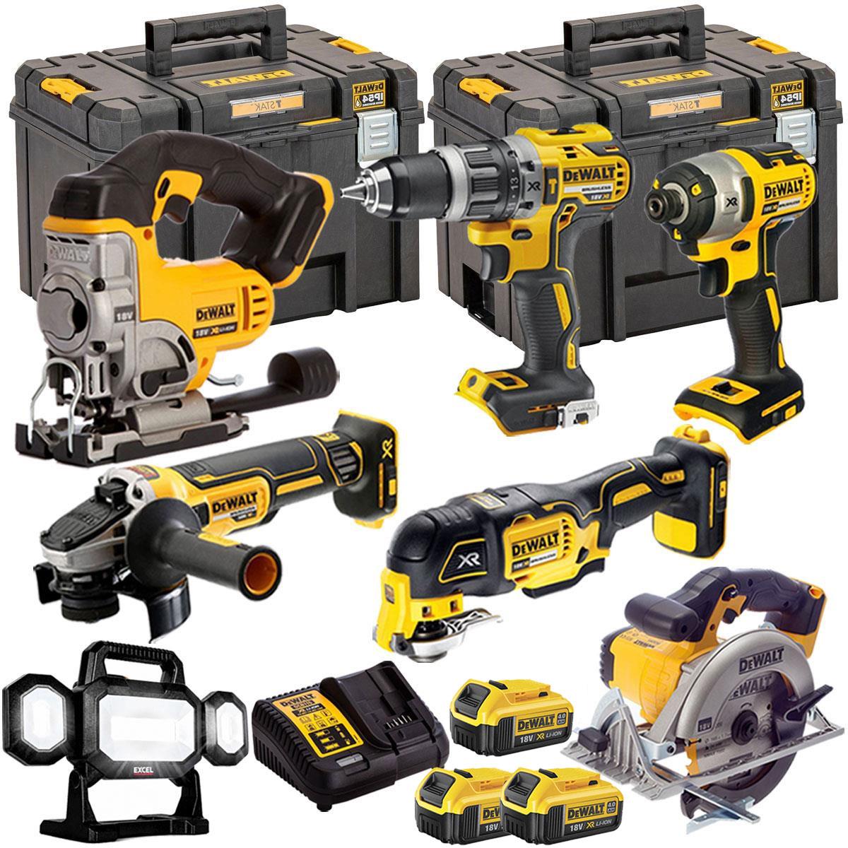 Dewalt 18V 7 Piece Power Tool Kit with 3 x 4.0Ah Batteries T4TKIT-858