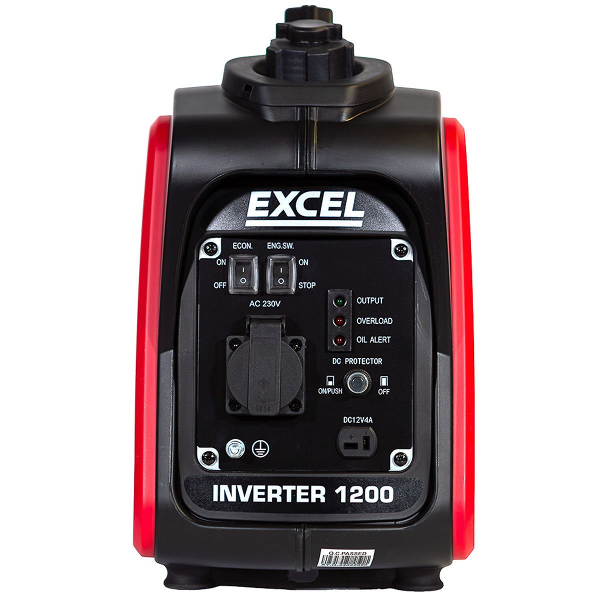 Excel Petrol Inverter Generator 4-Stroke Engine - 1200W Power Output, 60CC for Reliable Outdoor use