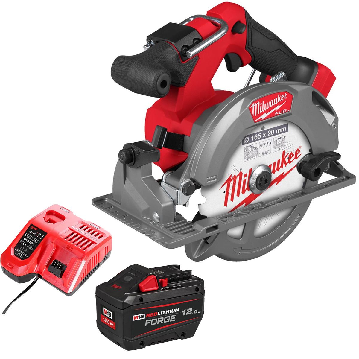 Milwaukee M18FCS552-0 M18 FUEL 18V Brushless 165mm Circular Saw with 1 x 12.0Ah Battery & Charger