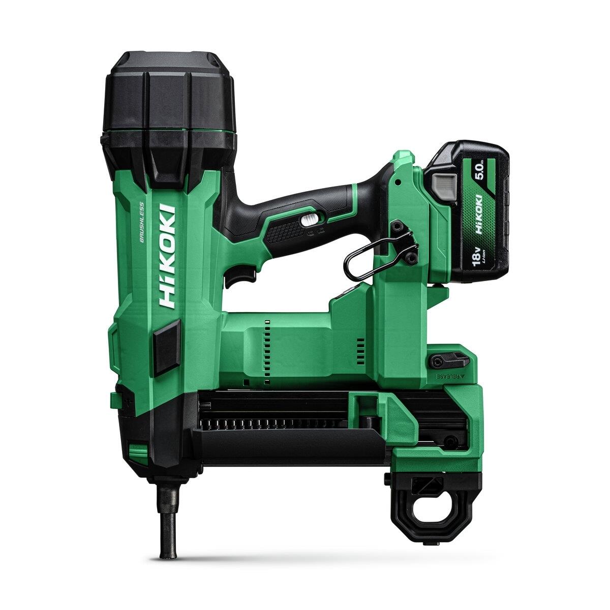 HiKOKI NC1840DAJPZ 18V Brushless Concrete Nailer with 2 x 5.0Ah Battery, Charger & Carry Case