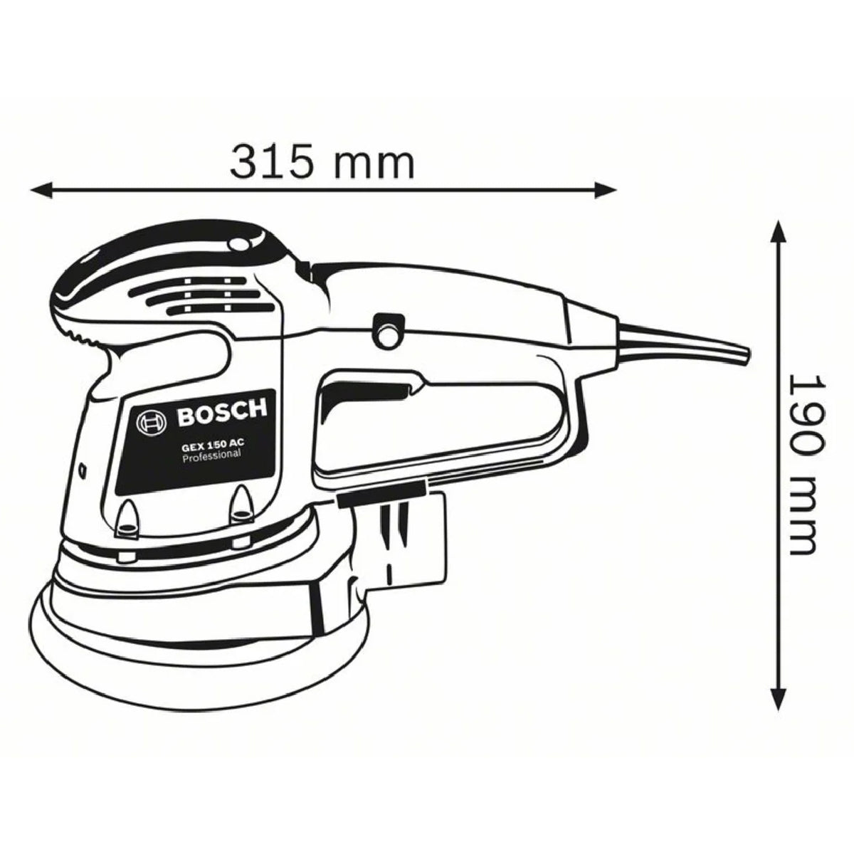 Bosch GEX 34-150 Professional Random Orbital Sander 150mm 340W/240V for Precision Finishing 0601372870