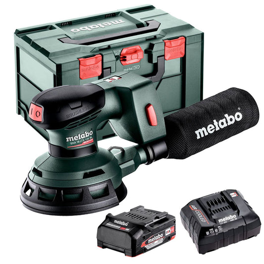 Metabo SXA 18 LTX 125 BL 18V Brushless Random Orbital Sander with 1 x 2.0Ah Battery Charger & Metabox