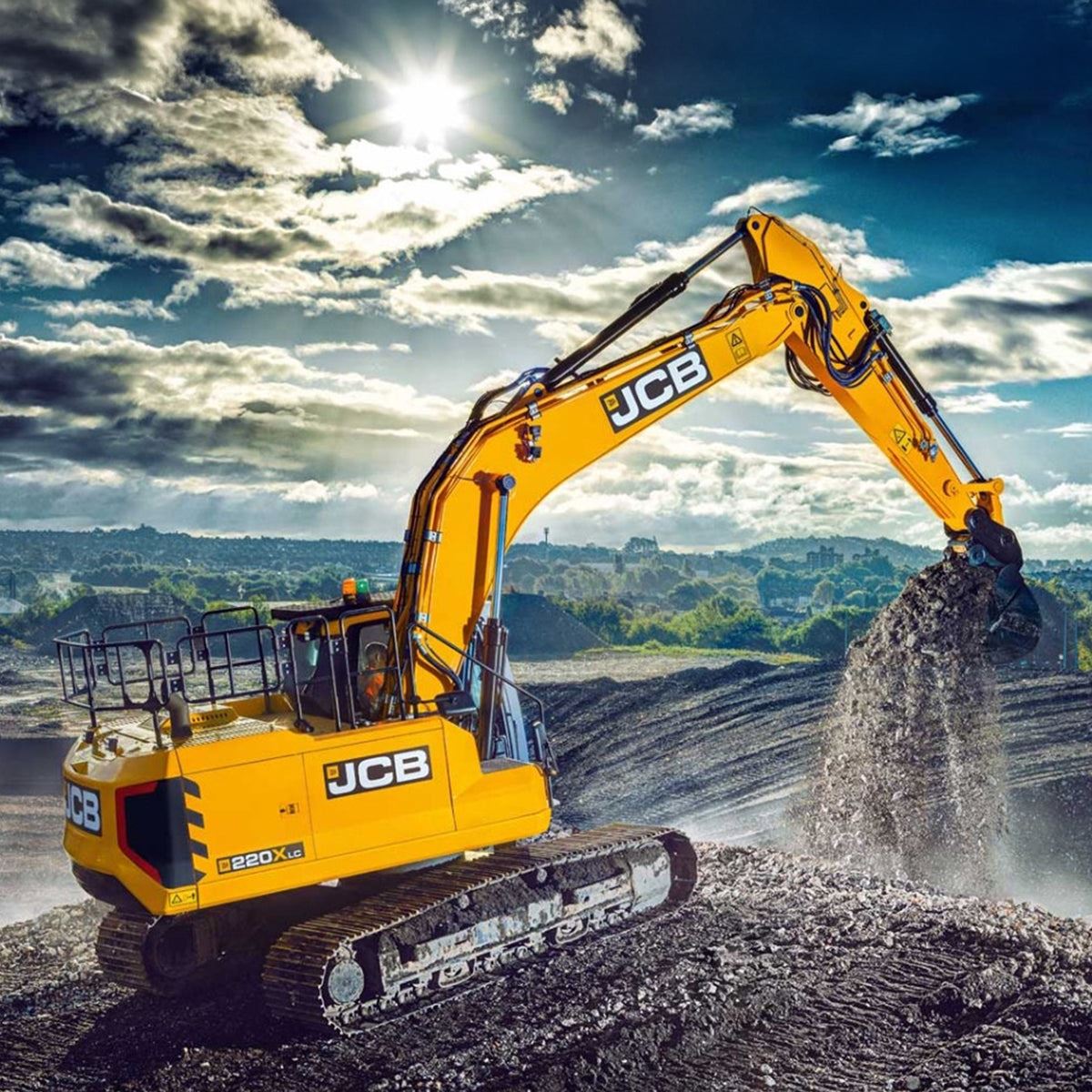 JCB 42’’ Roller Cabinet and Top Tool Chest Stack 19 Drawer with Excavator Wrap JCBEXCSTACK