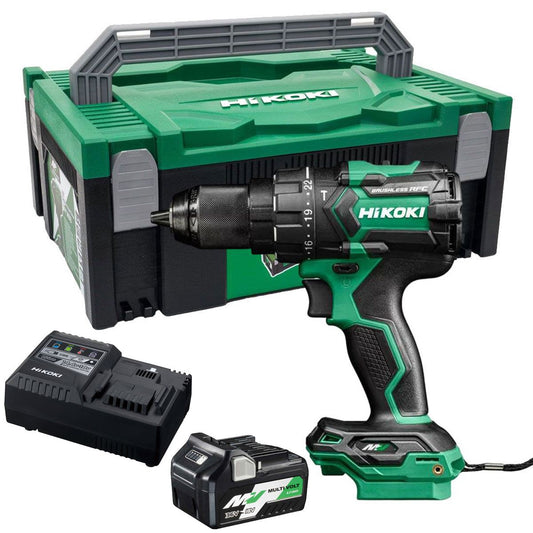 Hikoki DV36DCW2Z 36V MultiVolt Brushless Combi Drill with 1 x 2.5Ah/5.0Ah Battery Charger & Case