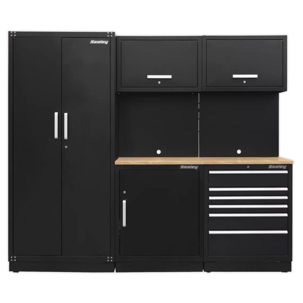 Sealey APMSCOMBO1W 2.5m Modular Storage System Combo Oak Worktop