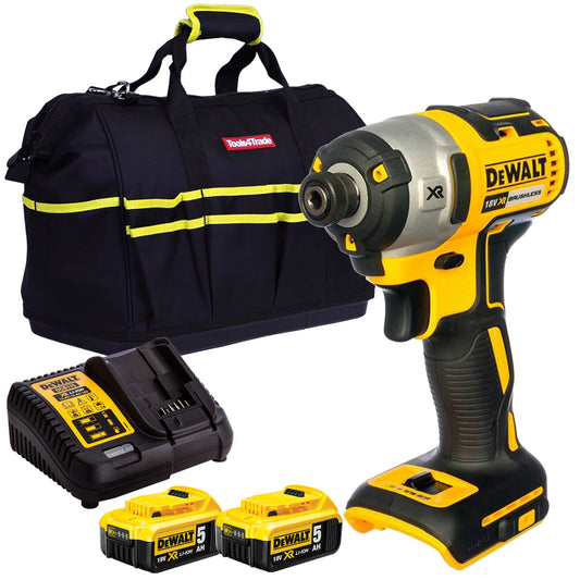 Dewalt DCF887N 18V Brushless Impact Driver with 2 x 5.0Ah Batteries & Charger in Bag