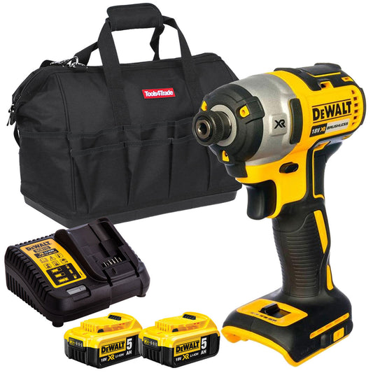 Dewalt DCF887N 18V Brushless Impact Driver with 2 x 5.0Ah Batteries & Charger in Bag