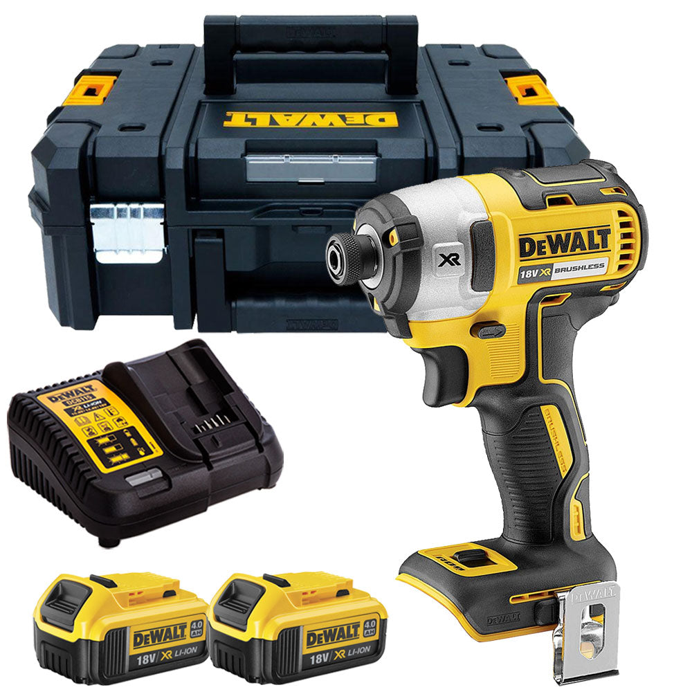 Dewalt DCF887N 18V Brushless Impact Driver with 2 x 4.0Ah Batteries & Charger in TSTAK