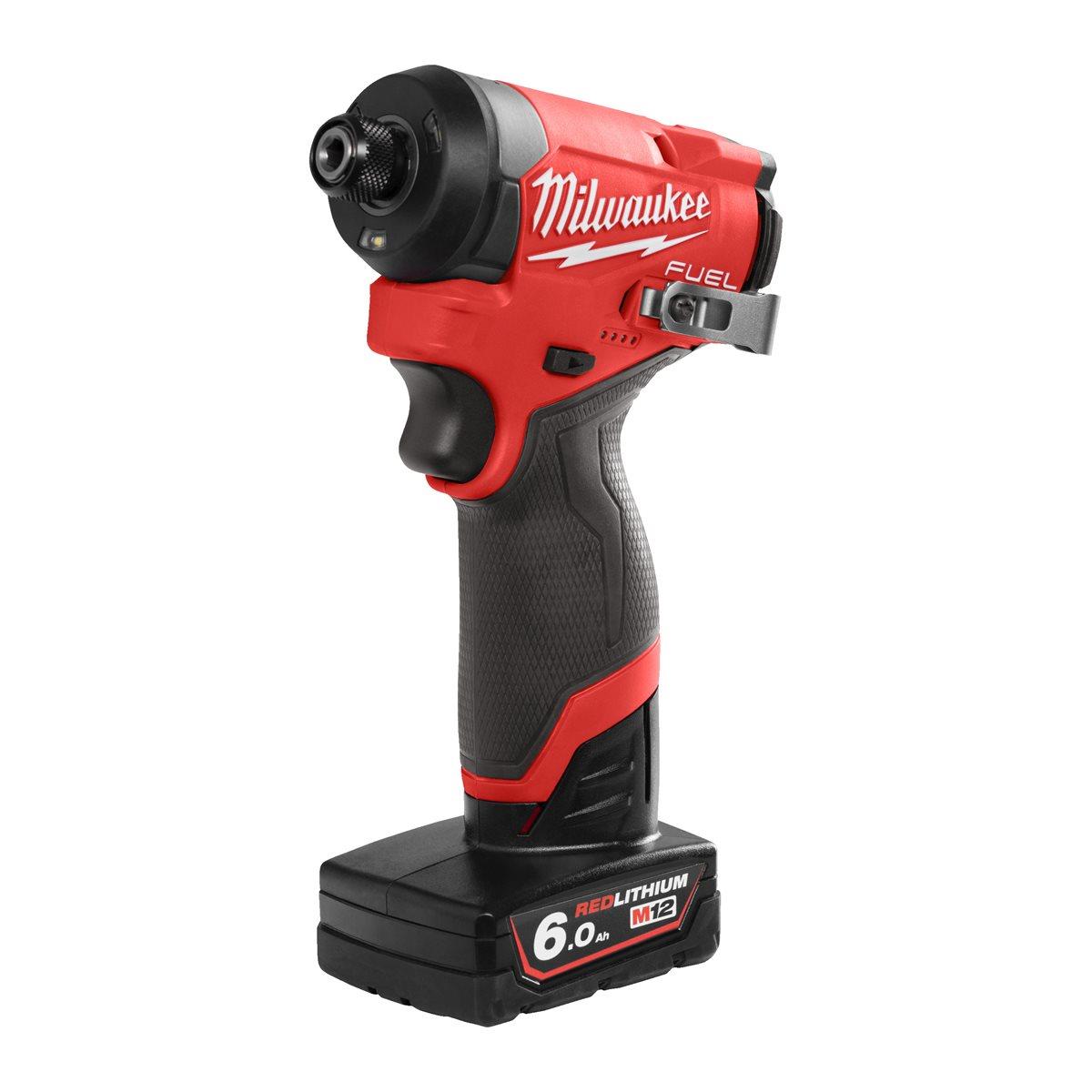 Milwaukee M12FPP2A2-602X 12V Fuel Brushless Combi Drill & Impact Driver with 2 x 6.0Ah Battery Charger & Case 4933480589