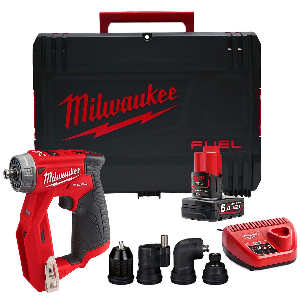 Milwaukee M12FDDXKIT-0X 12V Brushless 4-in-1 Drill Driver with 1 x 6.0Ah Battery Charger & Case