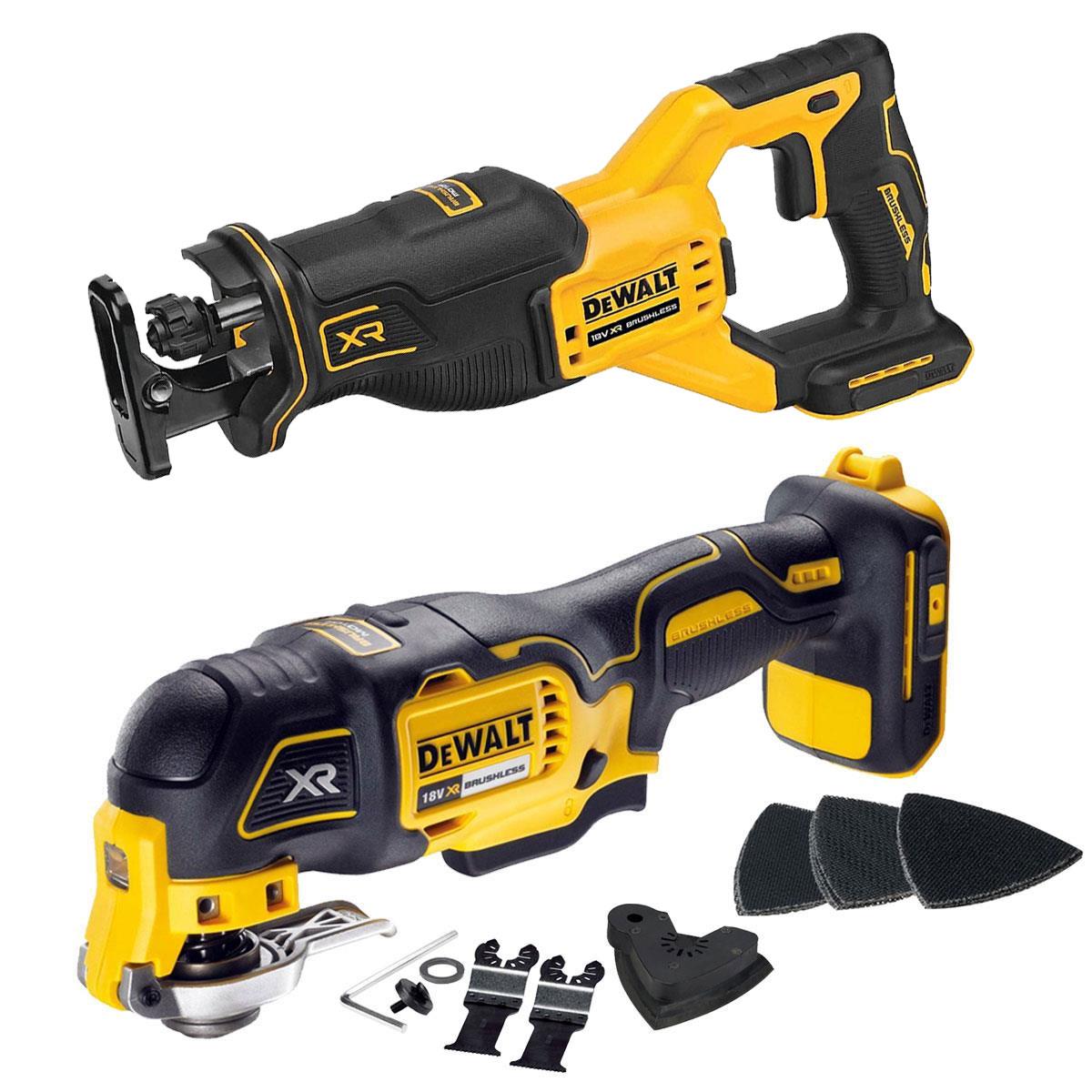Dewalt 18V LXT Brushless Reciprocating Saw & Oscillating Multi-Tool Twin Pack