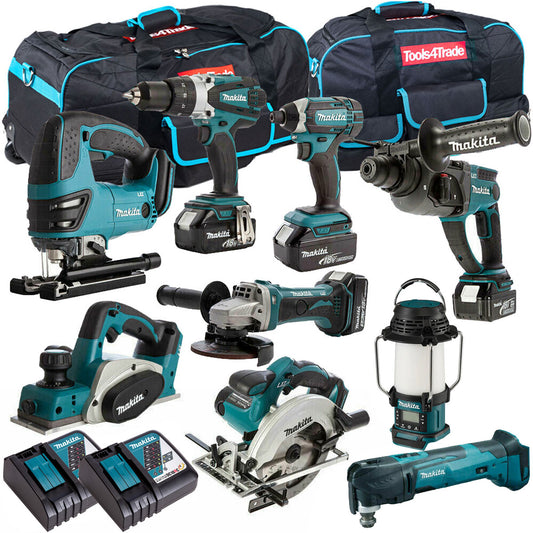 Makita 18V 9 Piece Power Tool Kit with 4 x 5.0Ah Batteries & Charger T4TKIT-313