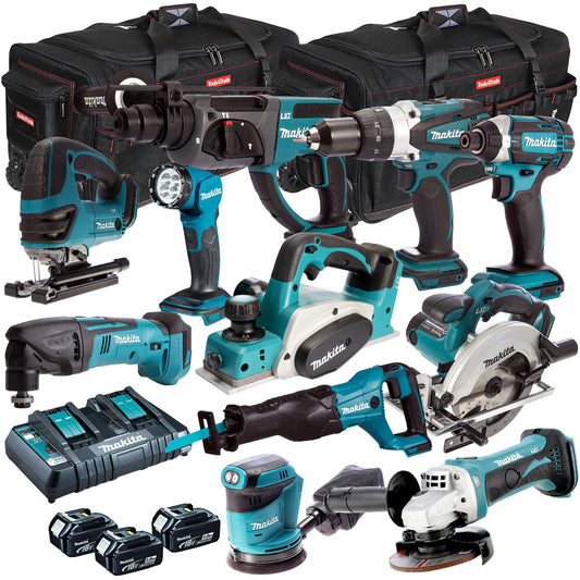 Makita 18V 11 Piece Power Tool Kit with 3 x 5.0Ah Battery & Charger T4TKIT-750