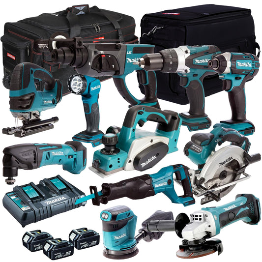 Makita 18V 11 Piece Power Tool Kit with 3 x 5.0Ah Battery & Charger T4TKIT-750