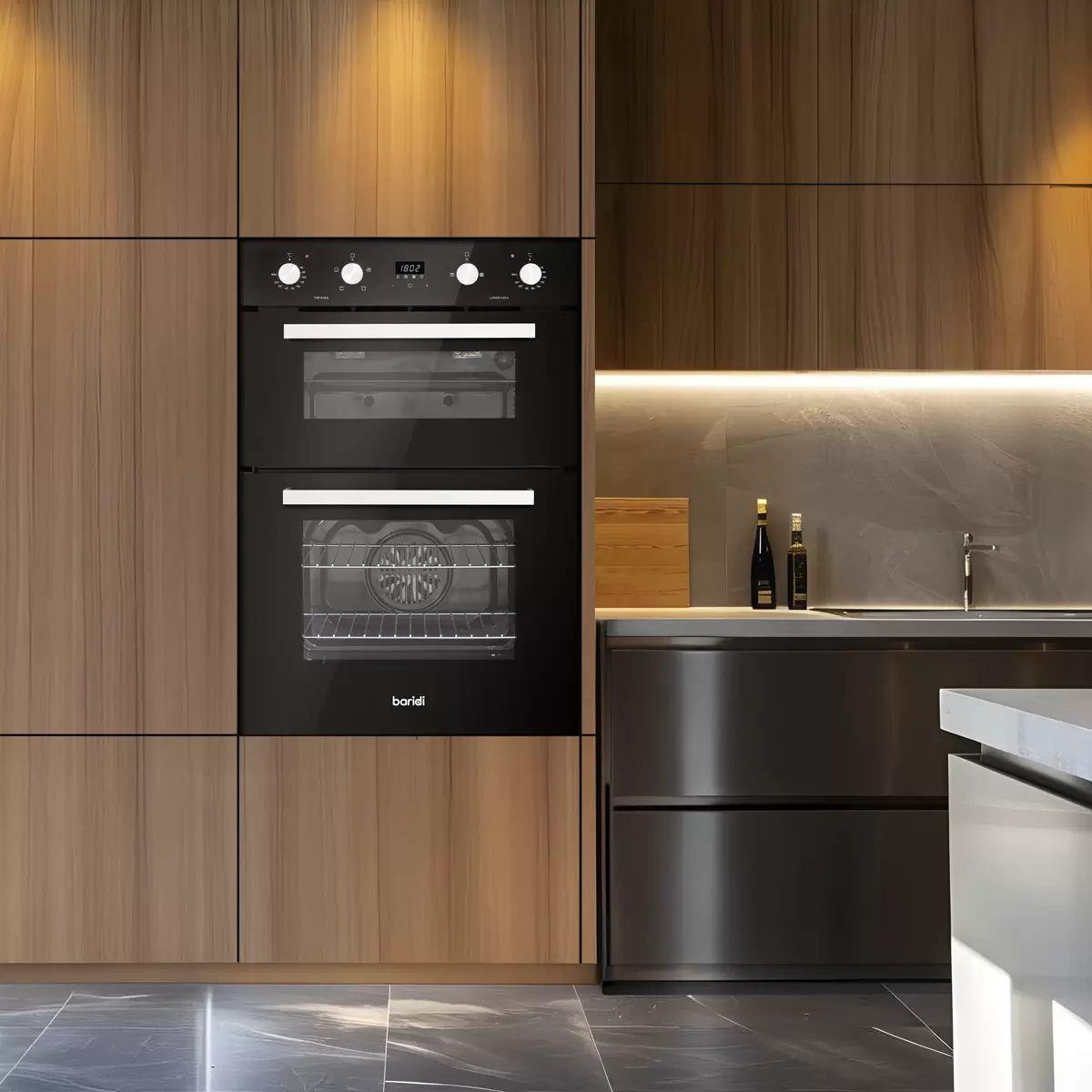 Sealey DH279 Baridi 90cm Built-In Double Oven, 88L Capacity, Energy Rating A Black 240V