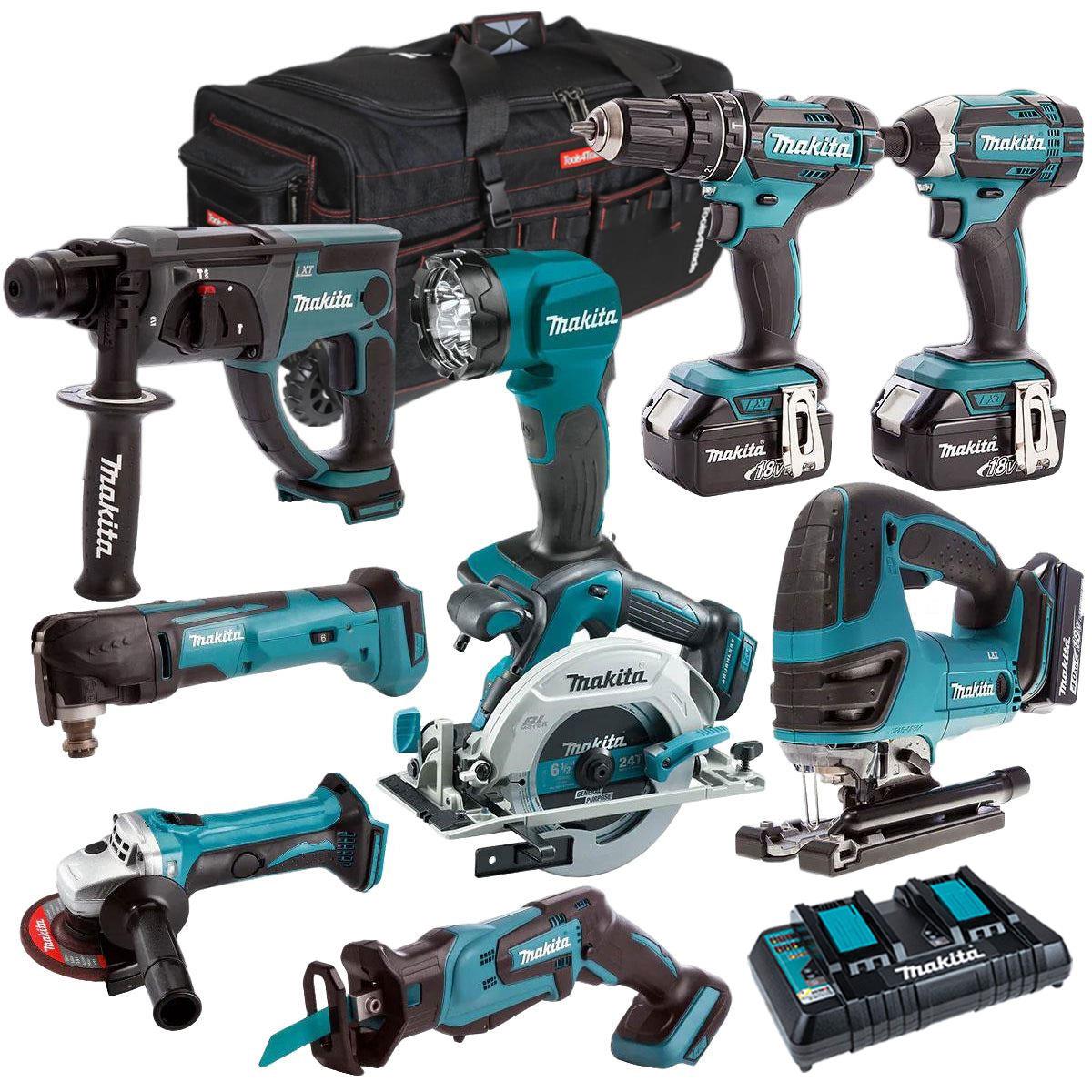 Makita 18V 9 Piece Combo Kit with 3 x 5.0Ah Batteries & Charger T4TKIT-7315