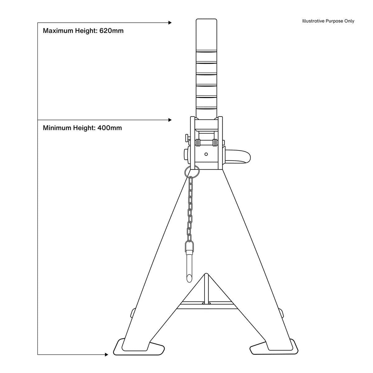 Sealey AAS5000 Auto Rise Ratchet Axle Stands 5 Tonne Capacity per Stand