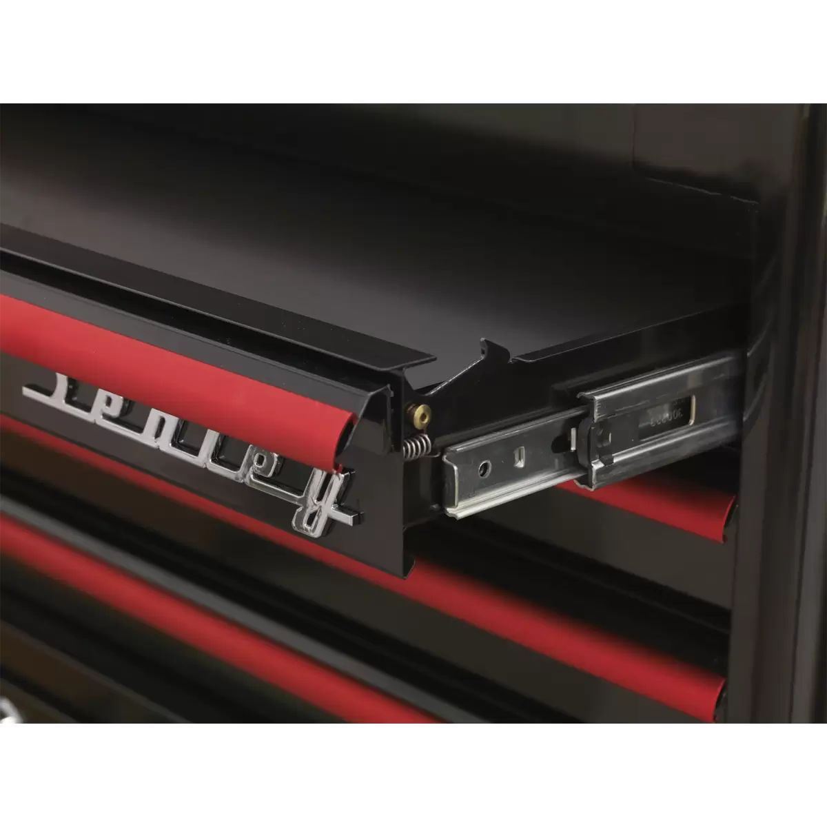 Sealey AP41206BR Rollcab 6 Drawer Wide Retro Style Black with Red Anodised Drawer Pulls