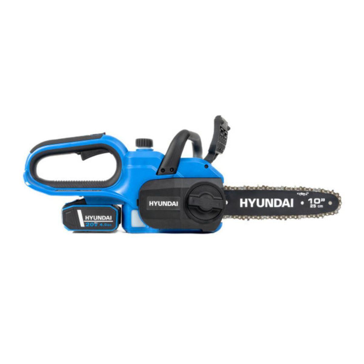 Hyundai HY20CCS10 20V Cordless Chainsaw 25cm 1 X 4Ah Battery and Charger