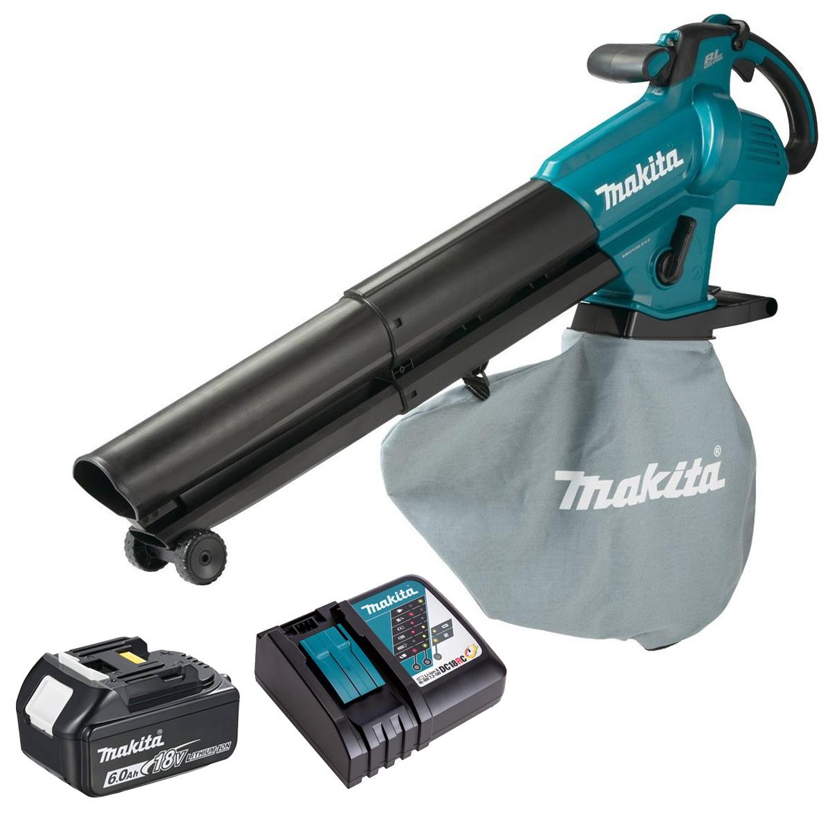 Makita DUB187Z 18V LXT Brushless Blower / Vacuum with 1 x 6.0Ah Battery & Charger