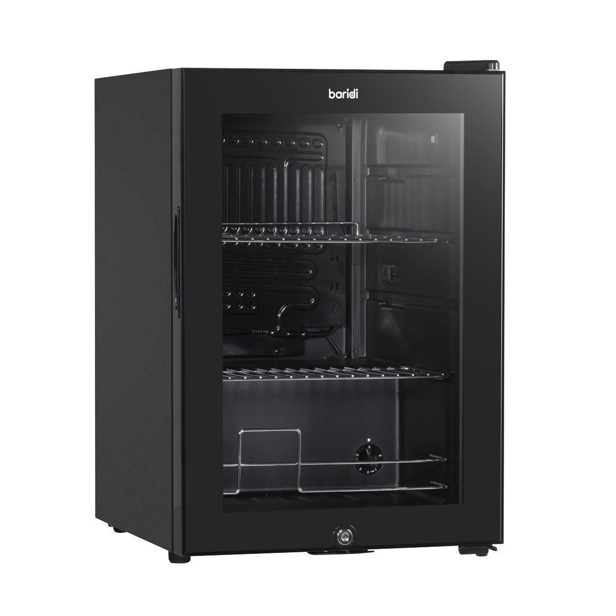 Sealey DH62 Baridi Drinks Fridge with LED Light & Glass Door 60L Black
