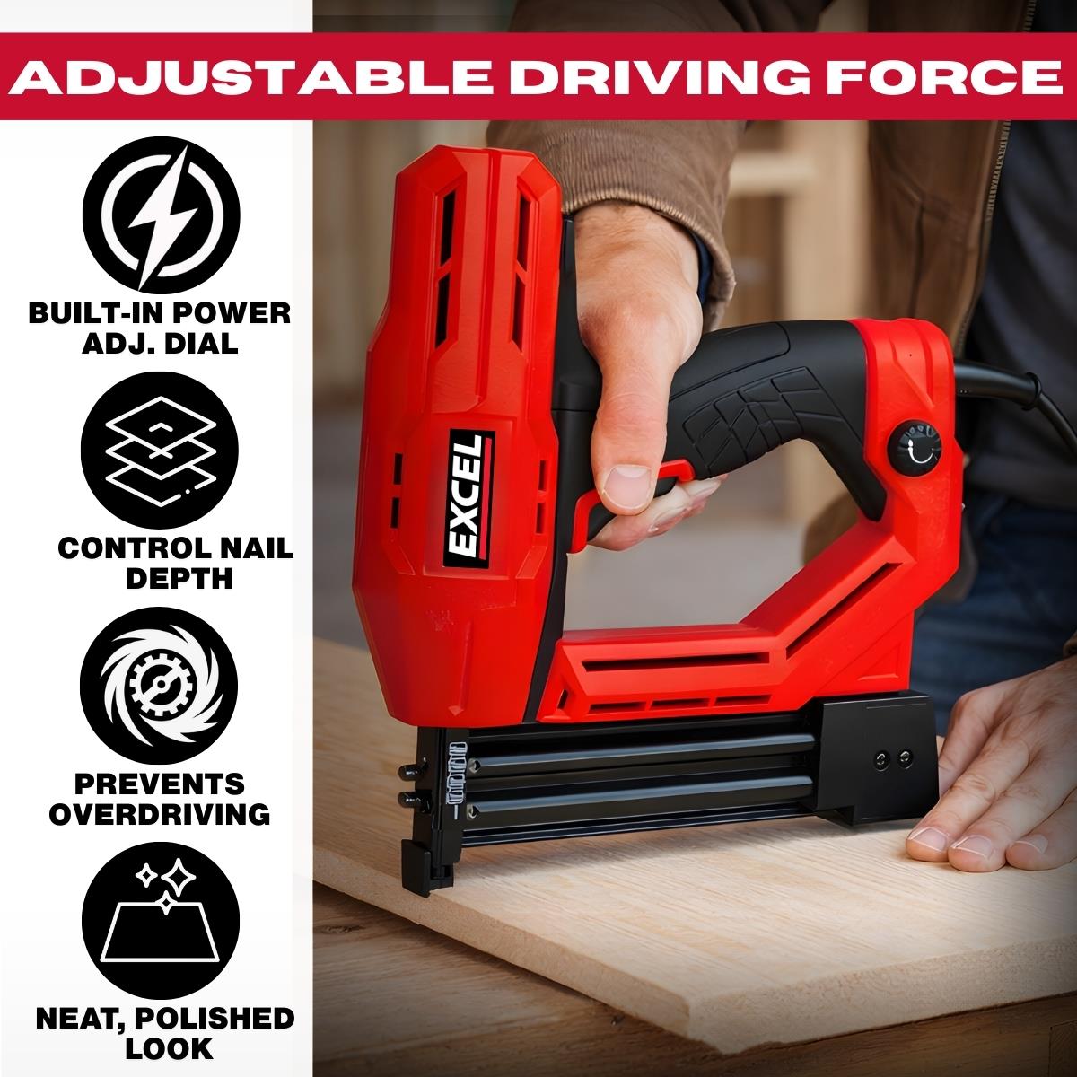 Excel 2-in-1 Electric Stapler Nailer Gun 18G Heavy Duty 240V Item Condition Used