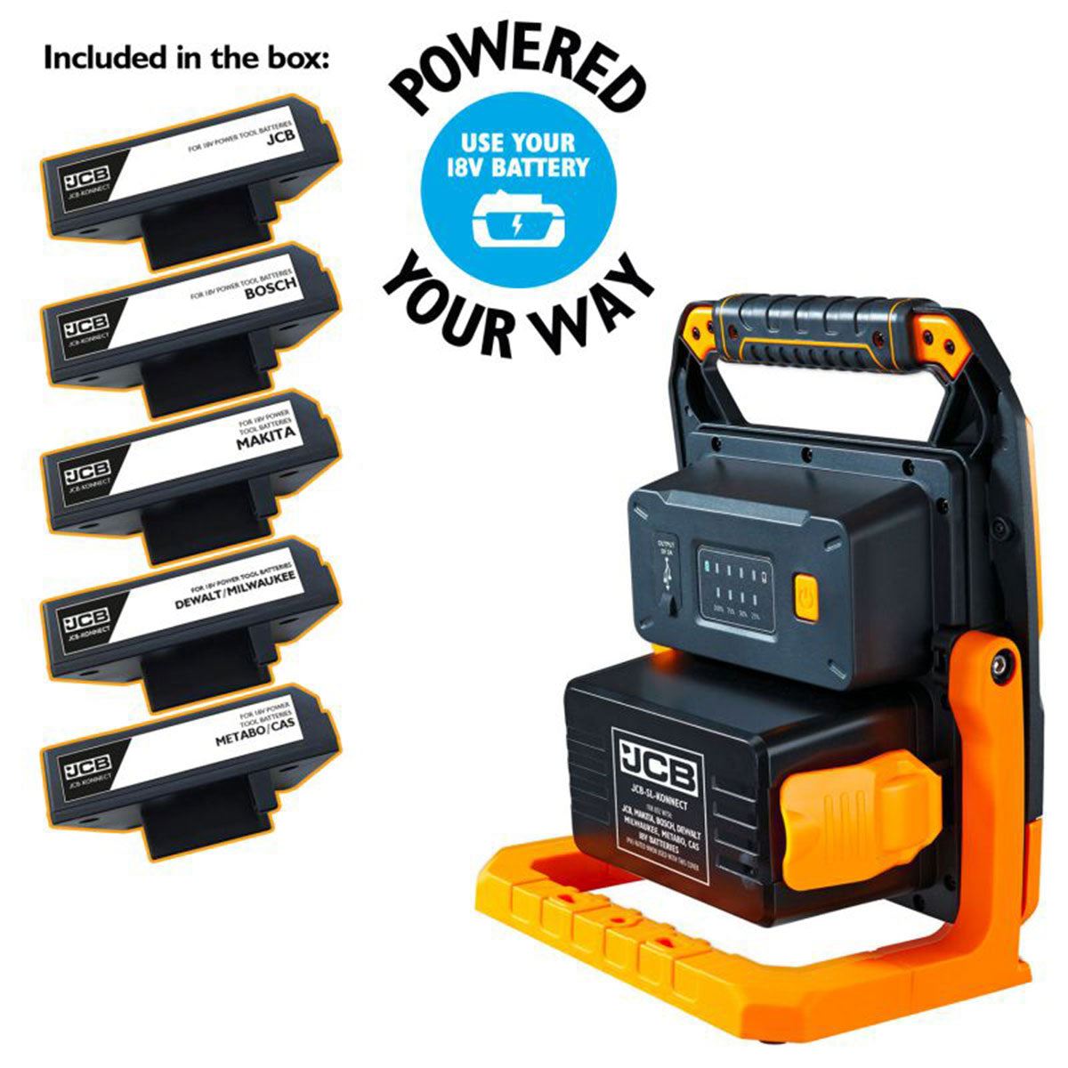 JCB Konnect Work Light 4500 Lumen with 5 connectors JCB-SL-KONNECT45