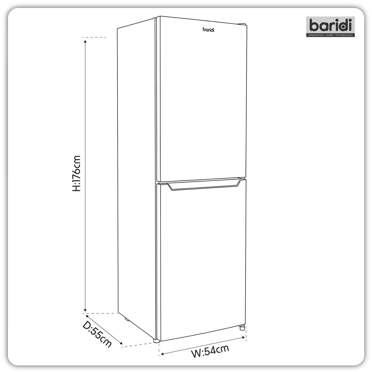 Sealey DH329 Baridi 50/50 Smart Frost Fridge Freezer 254L Capacity Black 230V