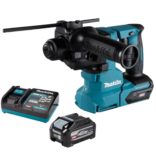 Makita HR010GZ 40V Max XGT Brushless SDS-PLUS Rotary Hammer Drill with 1 x 4.0Ah Battery & Charger