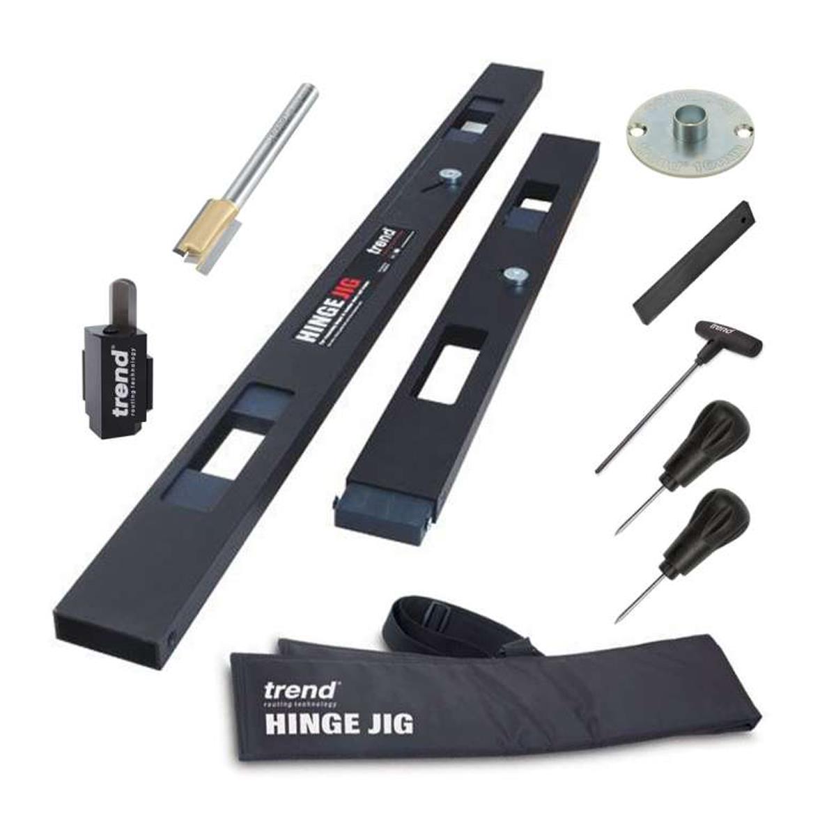Trend Hinge Jig 2 Piece with Accessories, Corner Chisel HSS & 1/4