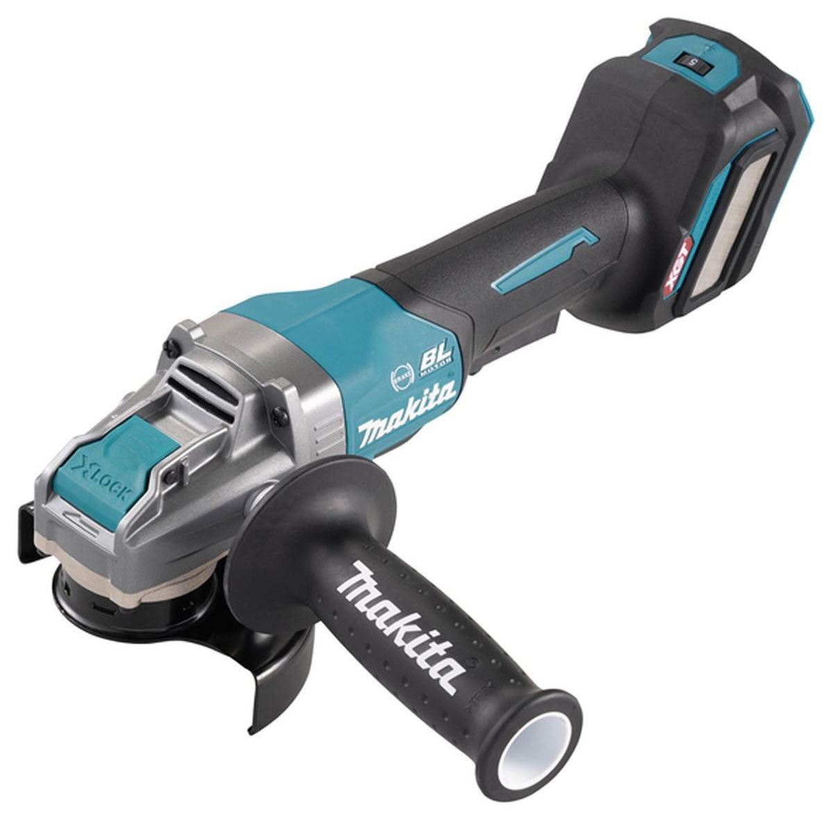 Makita GA043GD201 40V XGT X-Lock 115mm Paddle Switch Angle Grinder With 2 x 2.5Ah Batteries & Charger