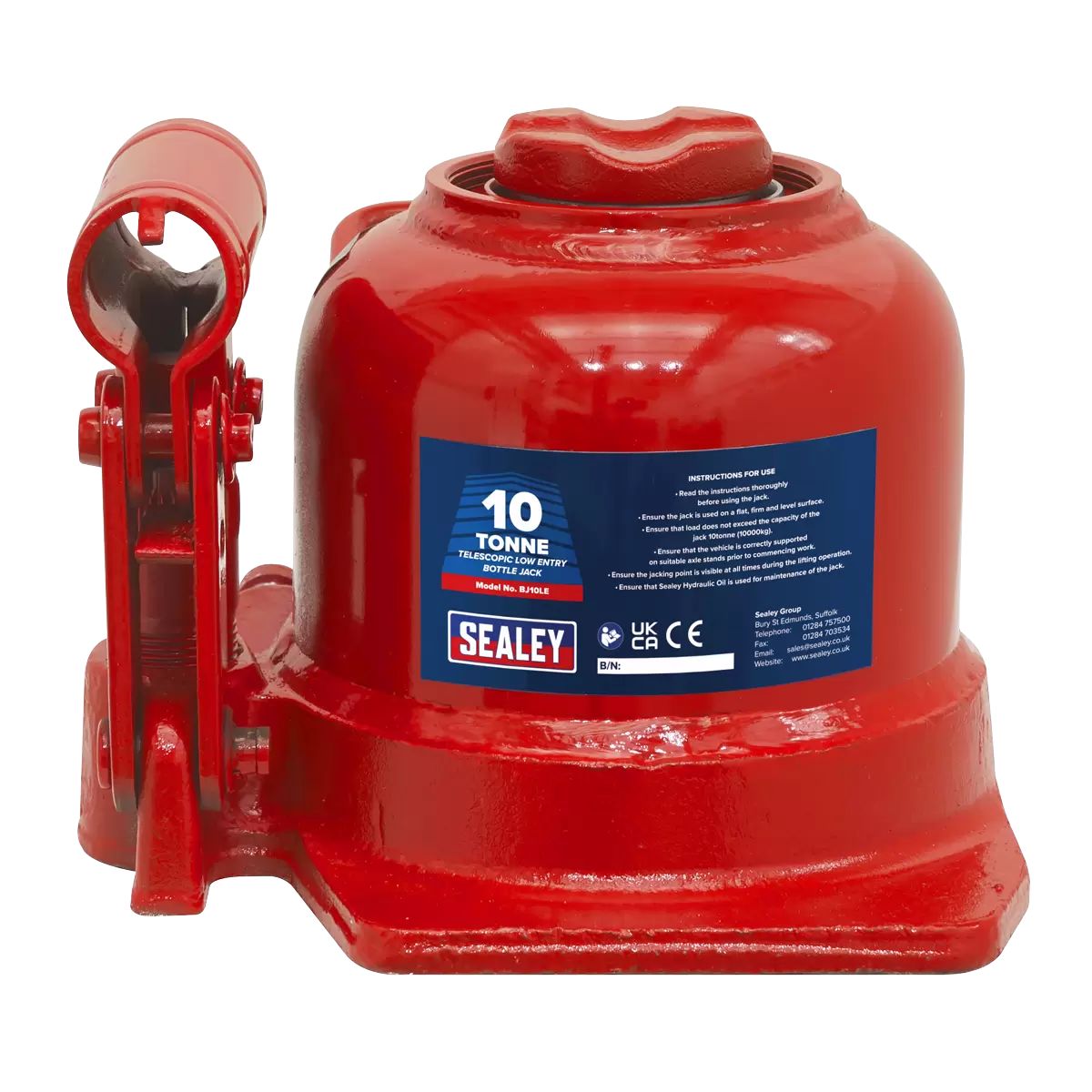 Sealey BJ10LE Bottle Jack 10tonne Low Entry Telescopic