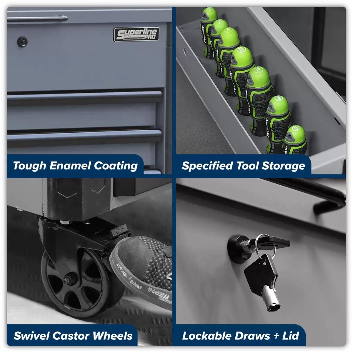 Sealey AP266G Superline Pro Tool Trolley 6 Drawer Grey