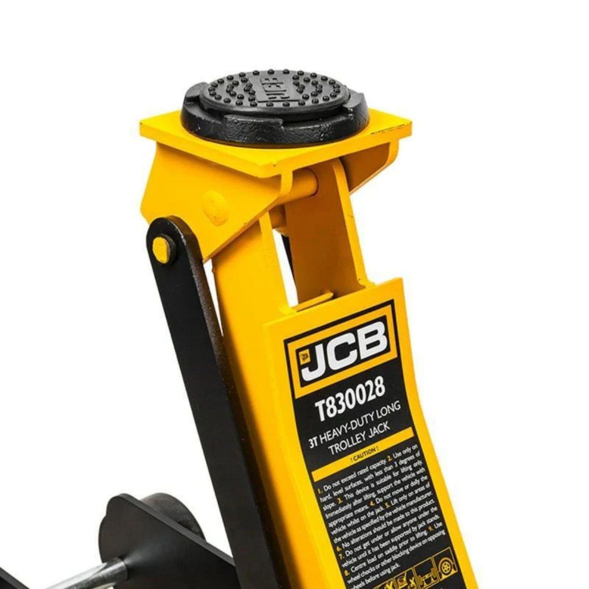 JCB-T830028 3 Tonne Hydraulic Long Trolley Jack Heavy-duty 525mm Max. Lift