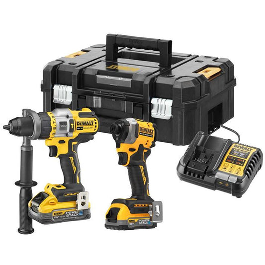 DeWalt DCK2052H1 18V Combi Drill & Impact Driver Twin Kit with 1 x 5.0Ah & 1 x 1.7Ah Batteries Charger in box