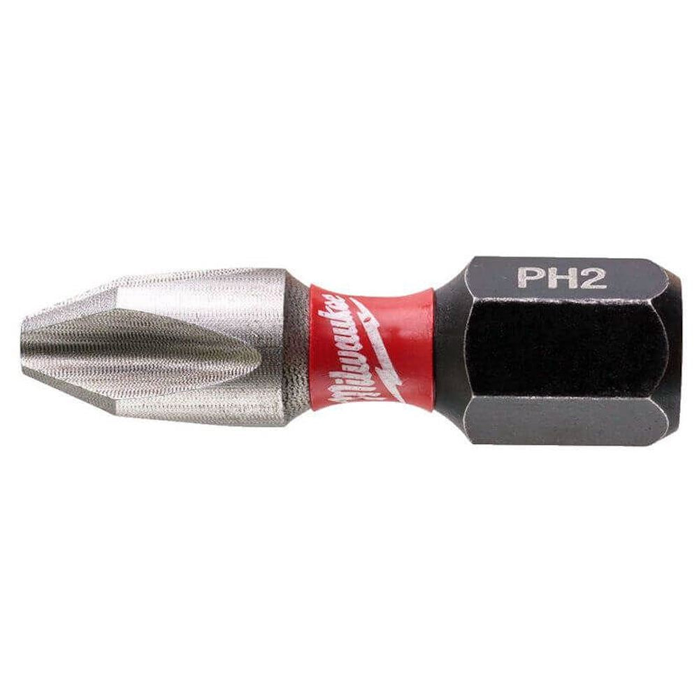 Milwaukee Shockwave PH2 25mm Screwdriver Bits 25pc Pack 4932472037