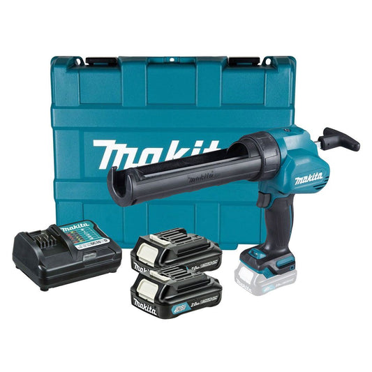 Makita CG100DWAEA 12Vmax CXT Caulking Gun With 2 x 2.0ah Batteries, Charger & Case